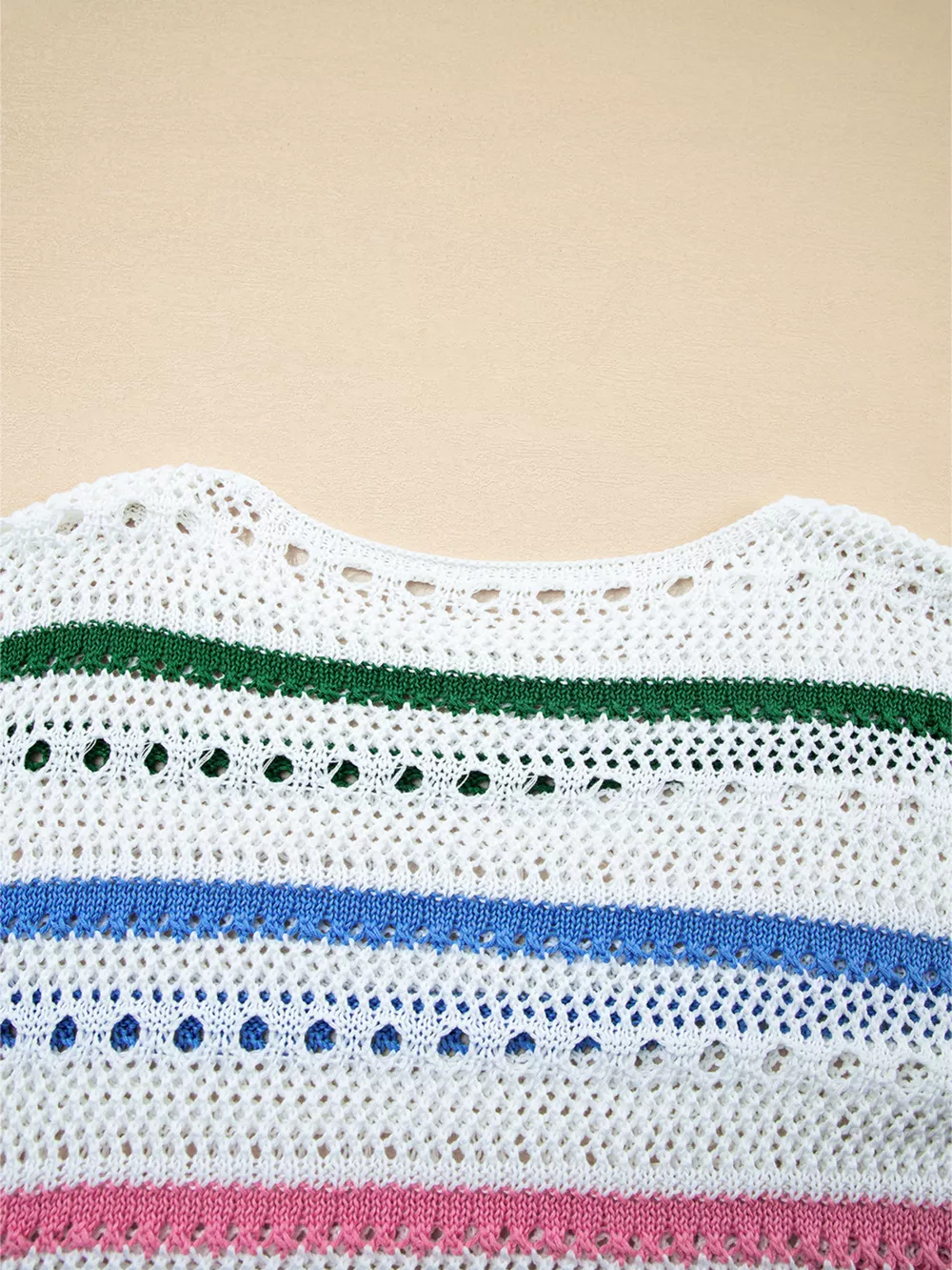 Color Block Striped Pointelle Knit Sweater, image 8