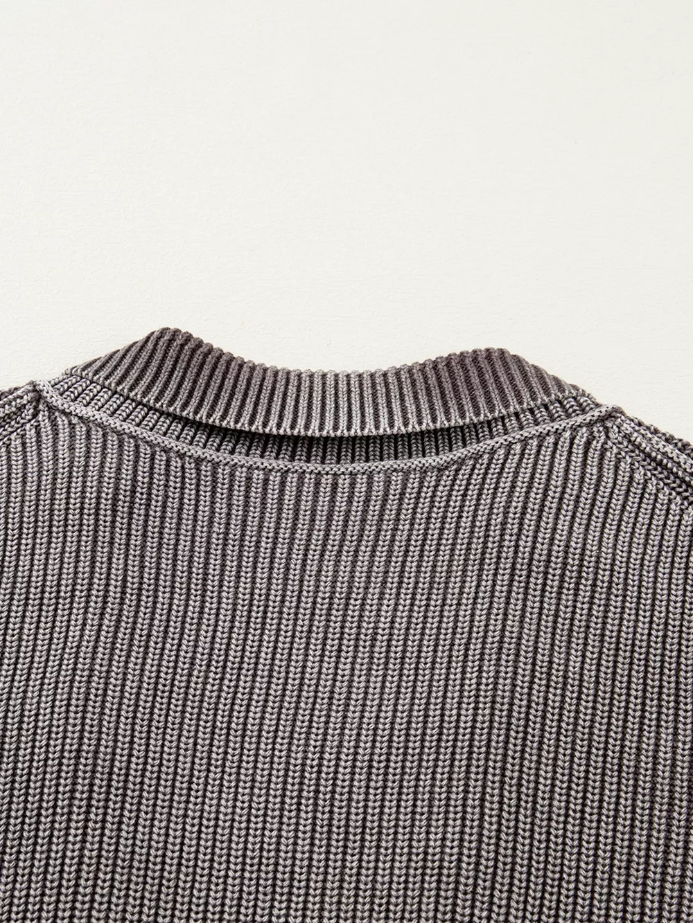 Mineral Wash Exposed Seam Patchwork Knit Open Sweater Cardigan, image 13