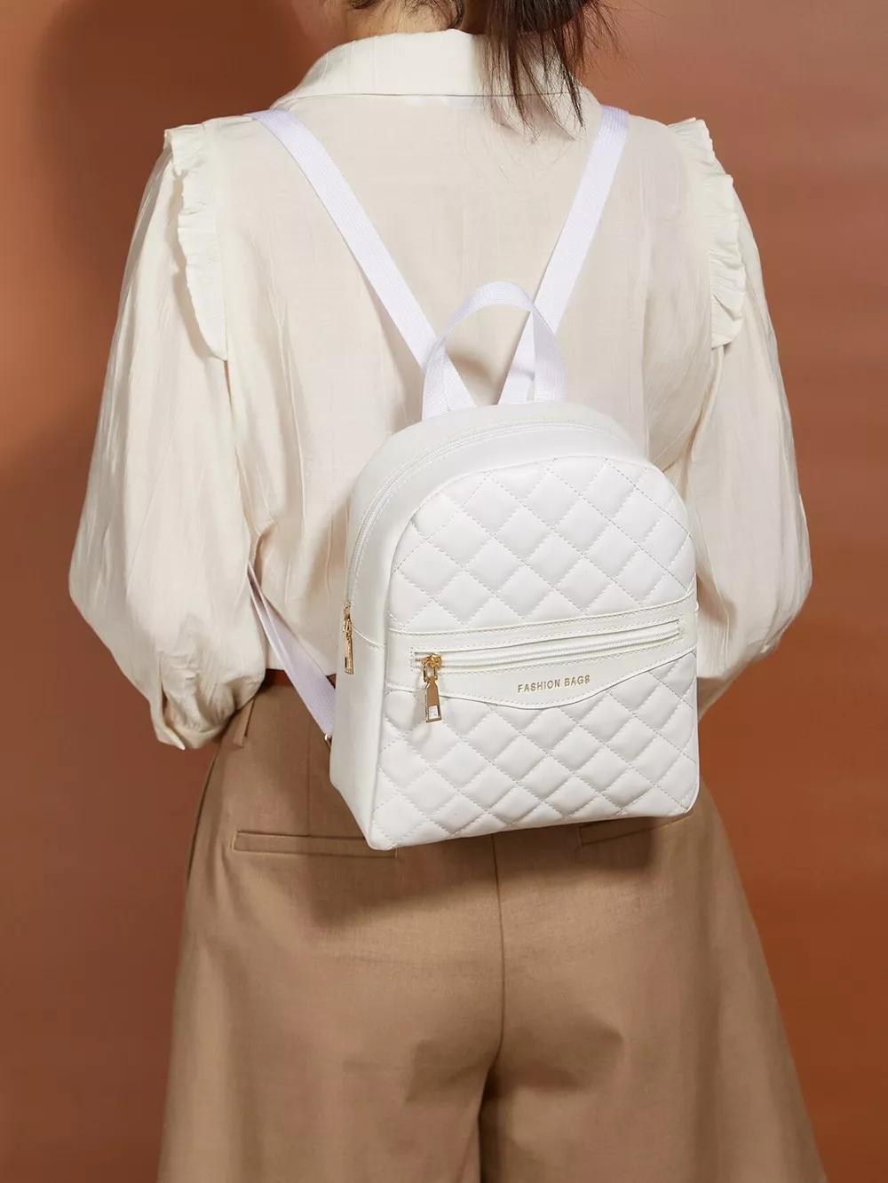 Quilted Lightweight Backpack Bag, image 7