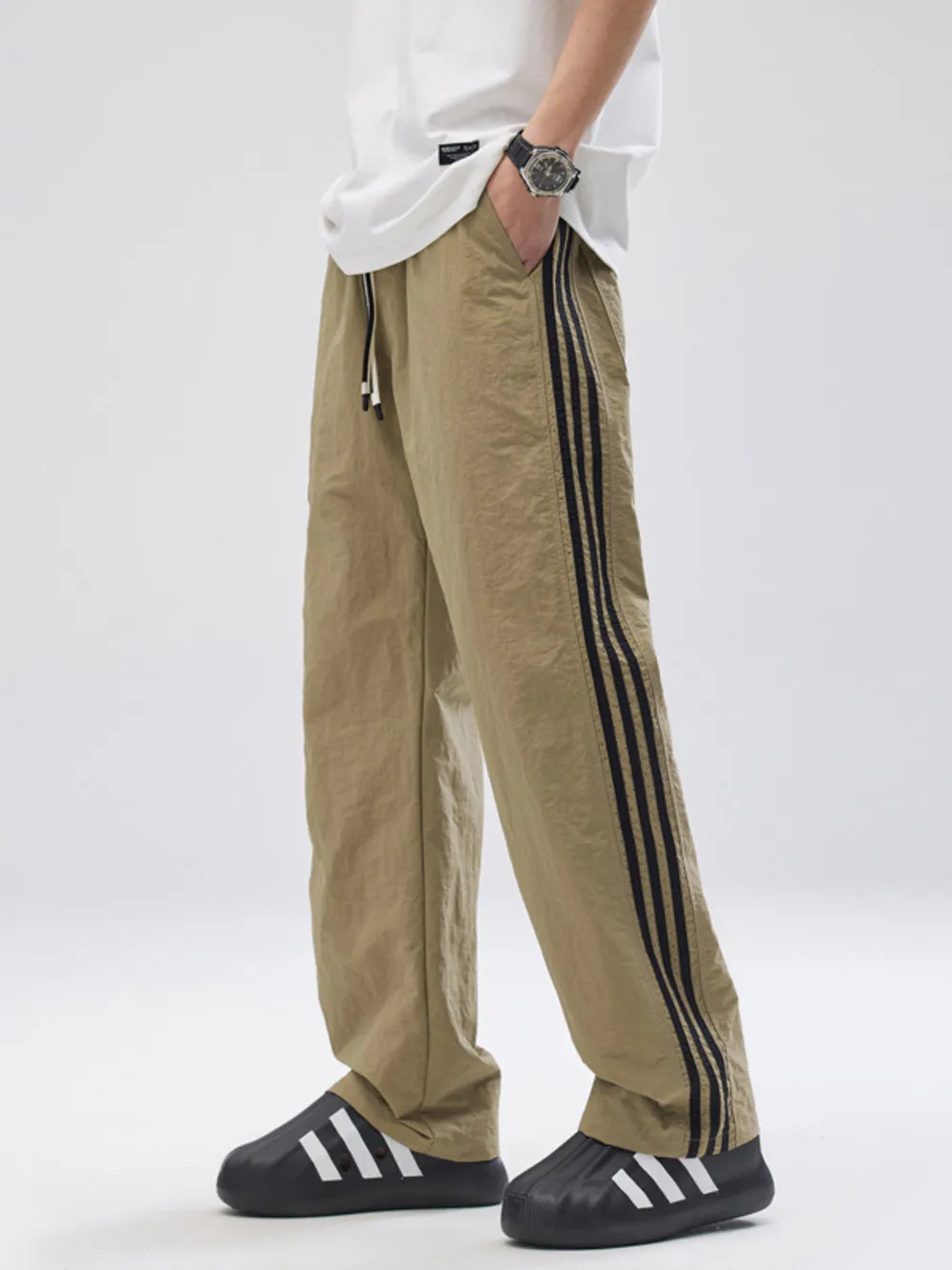 Men's Full Size Side Striped Wide Leg Pants Plus Size, image 9