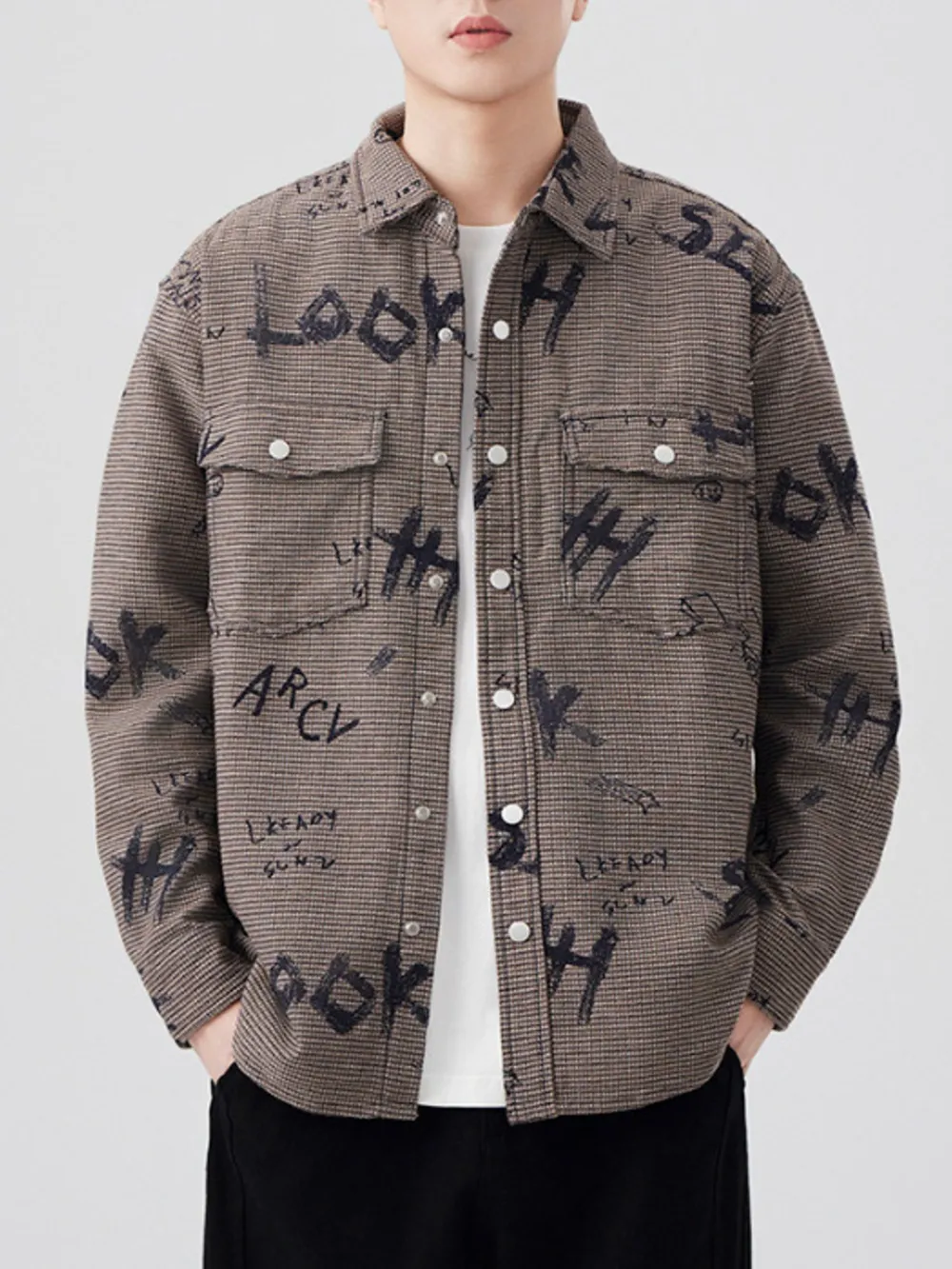 Men's Plus Size Button Up Long Sleeve Shirt, image 4