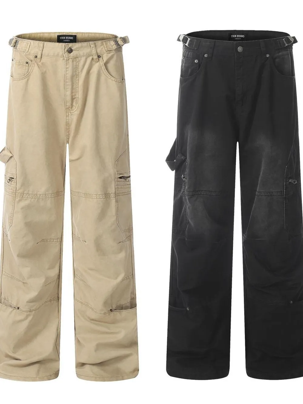 Men's Vintage Wide Leg Cargo Jeans, image 8