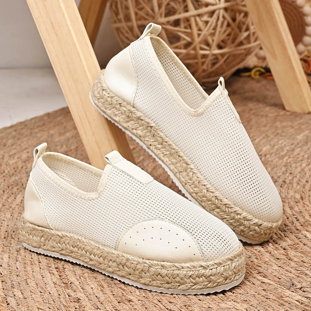 Mesh Espadrille Platform Slip-Ons, image 13