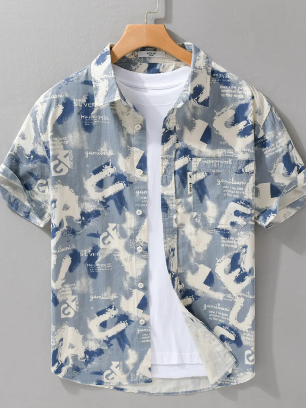Men's Plus Size Button Up Short Sleeve Shirt