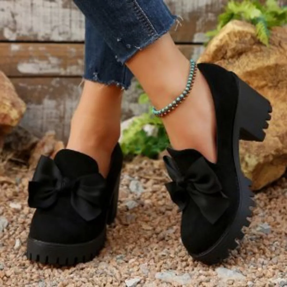 Round Toe Block Heels Pumps, image 3