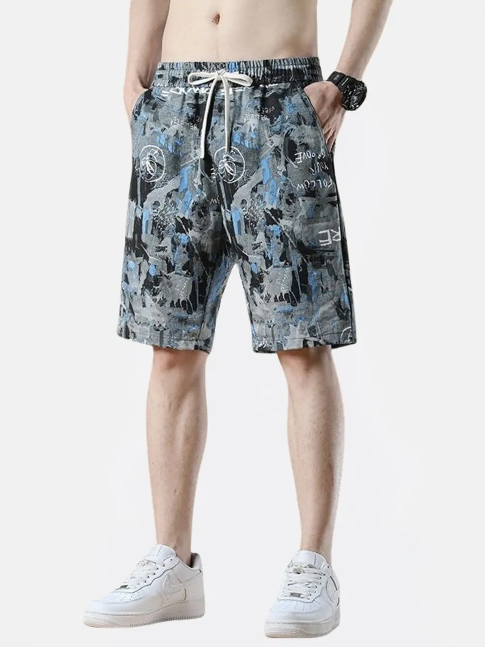 Men's Plus Size Drawstring Loose Fit Shorts, image 2