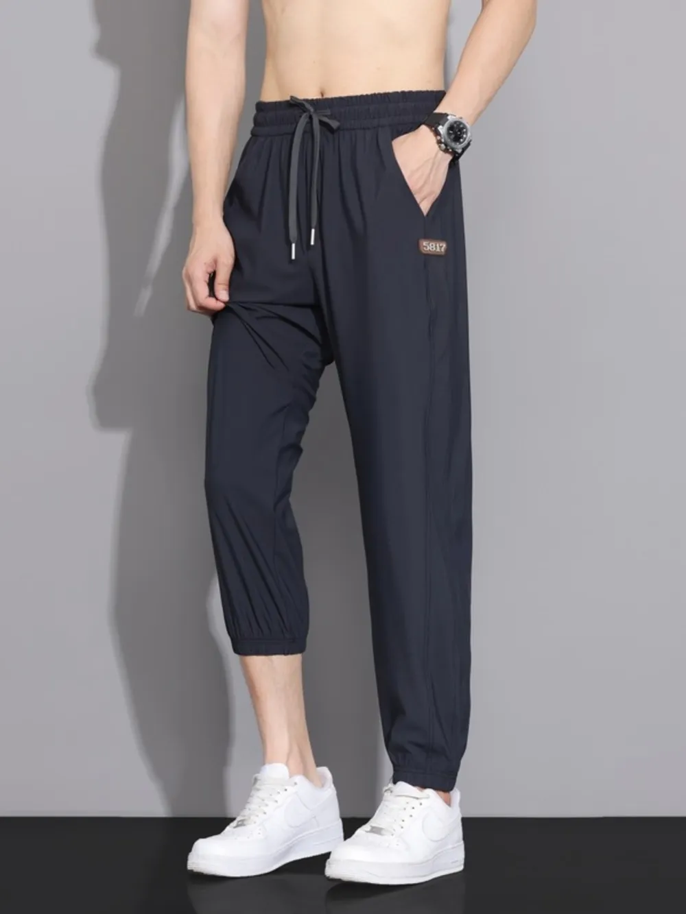 Men's Plus Size Casual Loose-Fit Drawstring Joggers, image 3