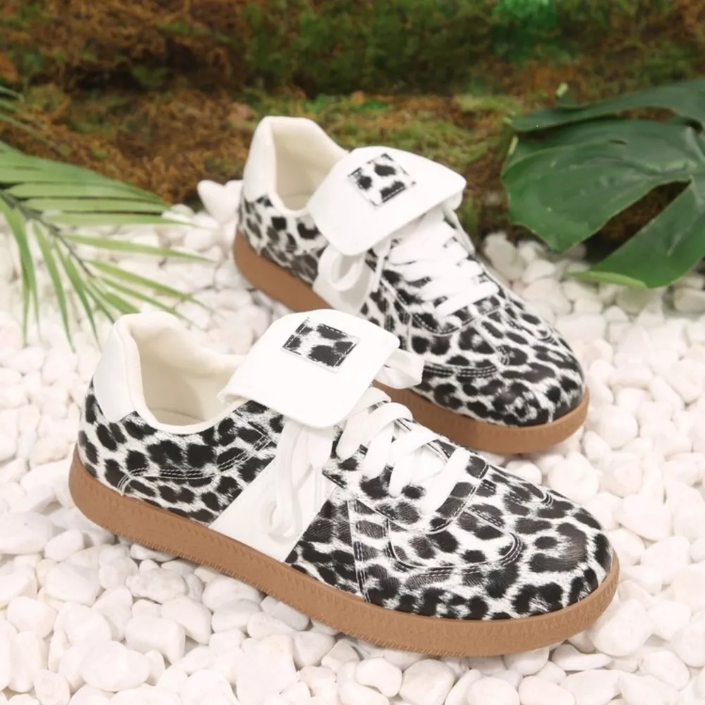 Leopard Lace Up Sneakers, image 4