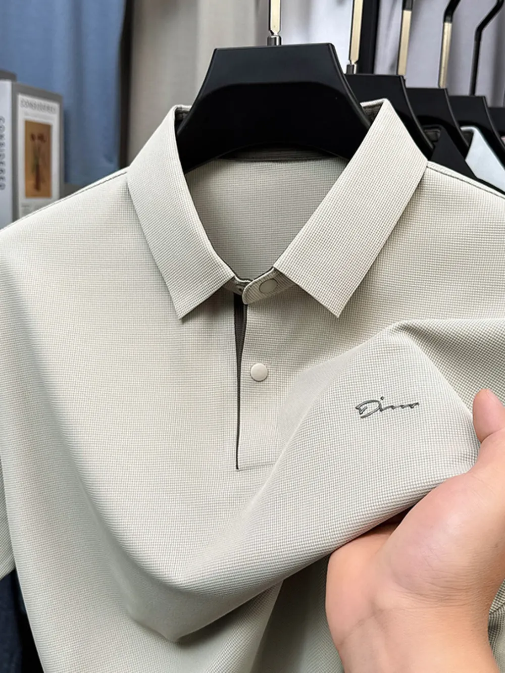 Men's Plus Size Button Detail Short Sleeve Polo, image 10