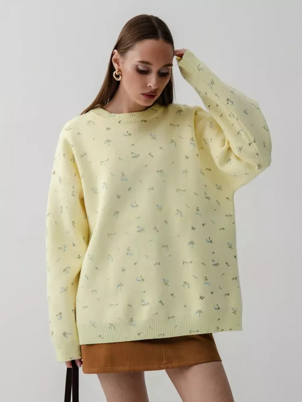 Floral Dropped Shoulder Oversized Sweater, image 16