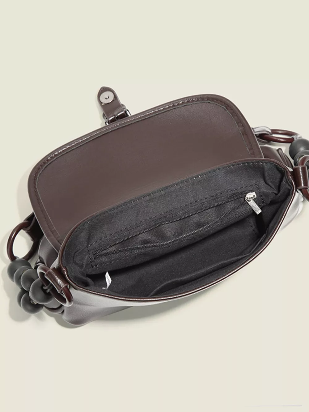 Beaded Handle Flap Shoulder Bag, image 4