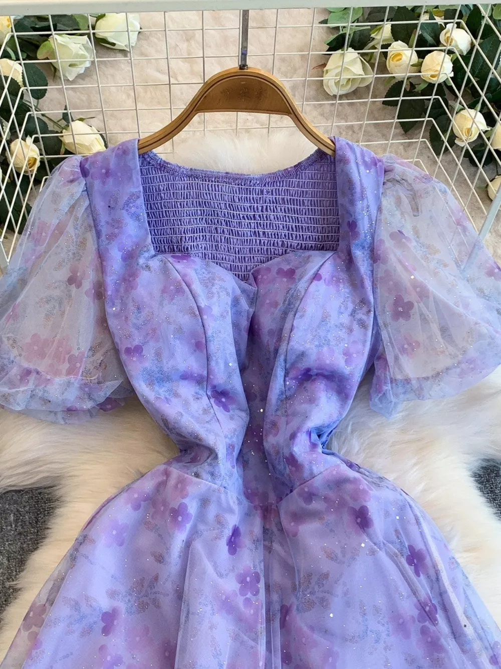 Sweetheart Neck Puff Sleeve Dress, image 3