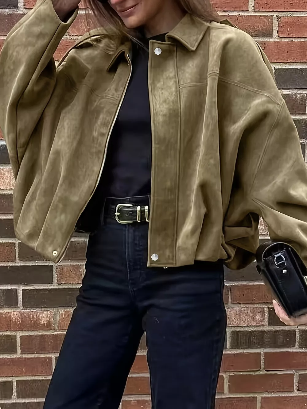 Vintage-Inspired Suede Cropped Jacket
