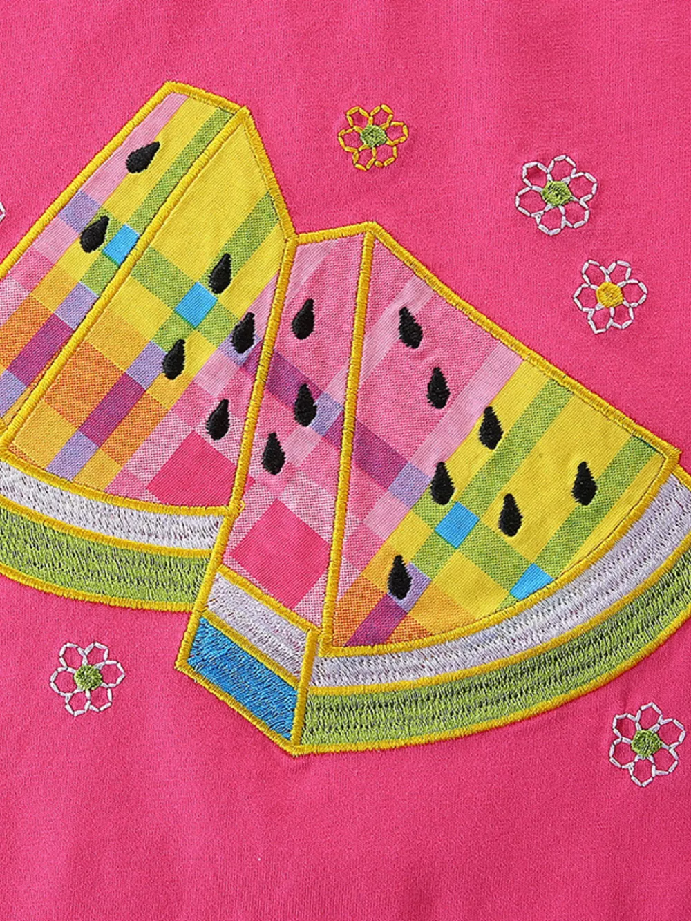 Children's Watermelon Embroidered Tee and Shorts Pajama Set, image 2
