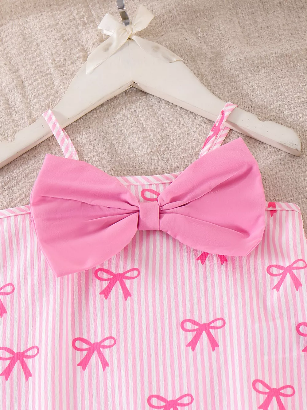 Children's Striped Bow Cami and Shorts Set, image 2