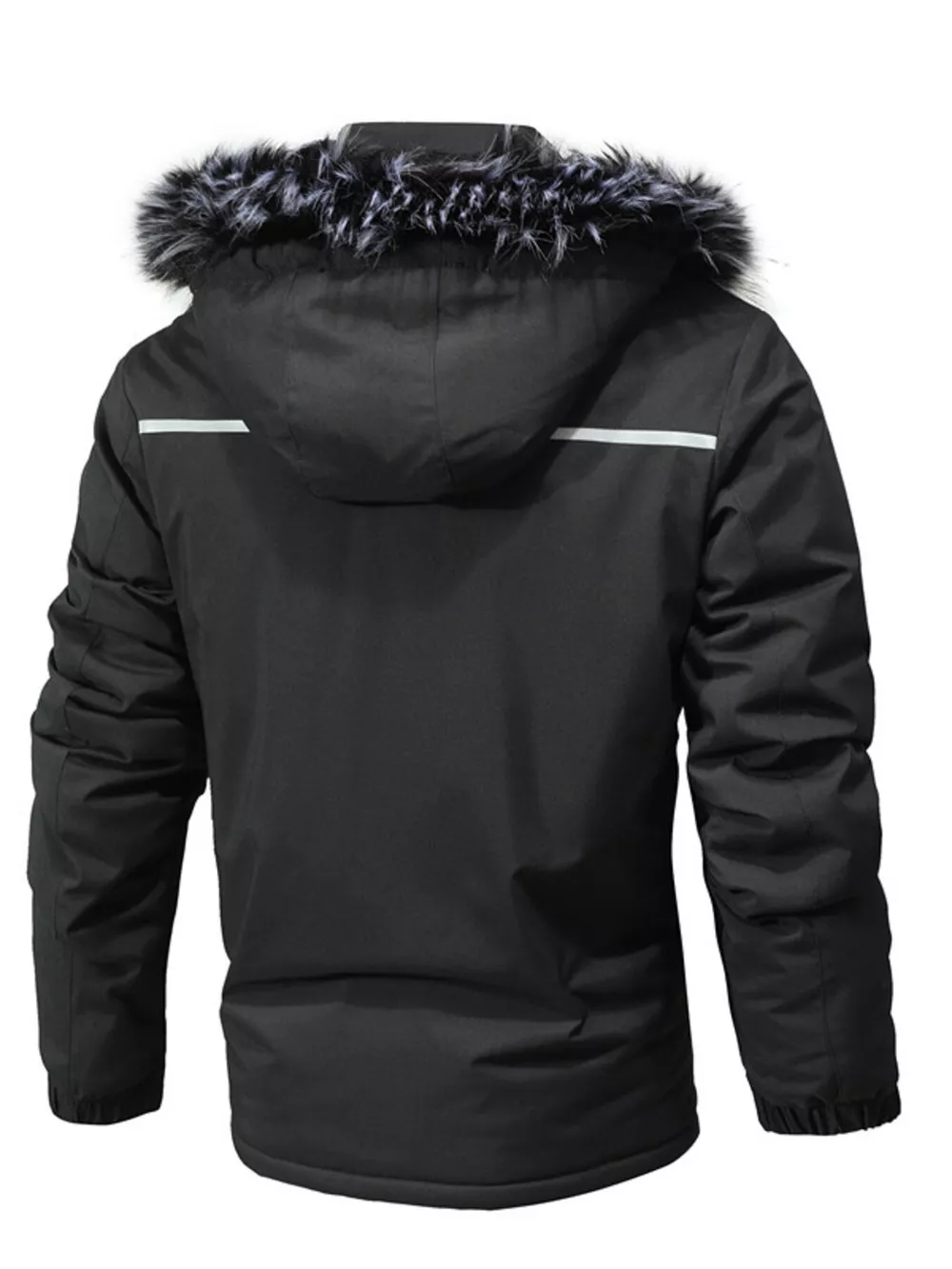 Men's Plus Size Fur Hooded Winter Parka Coat, image 5