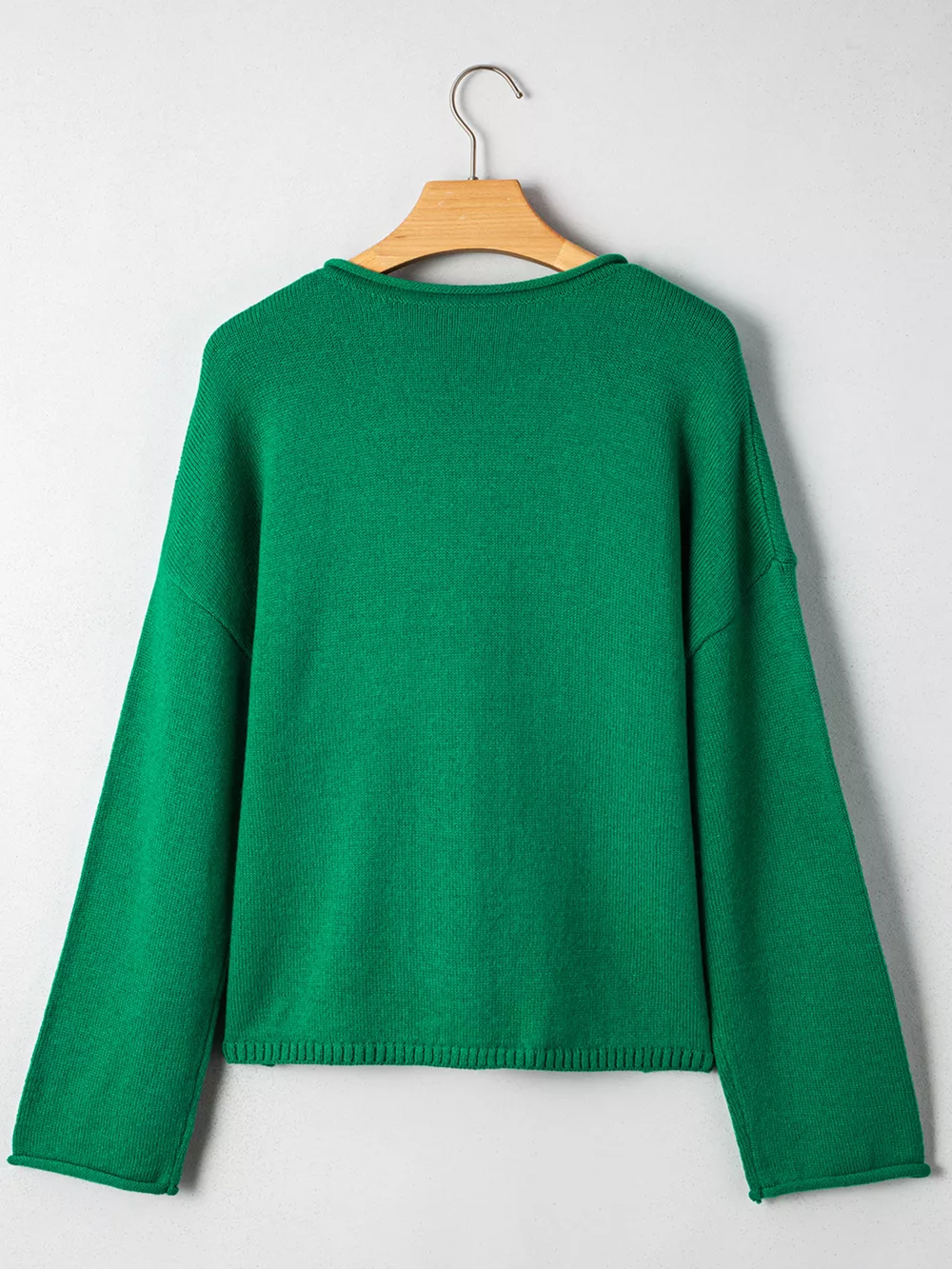 Solid Color Knit Button Drop Shoulder Sweater Cardigan, image 13