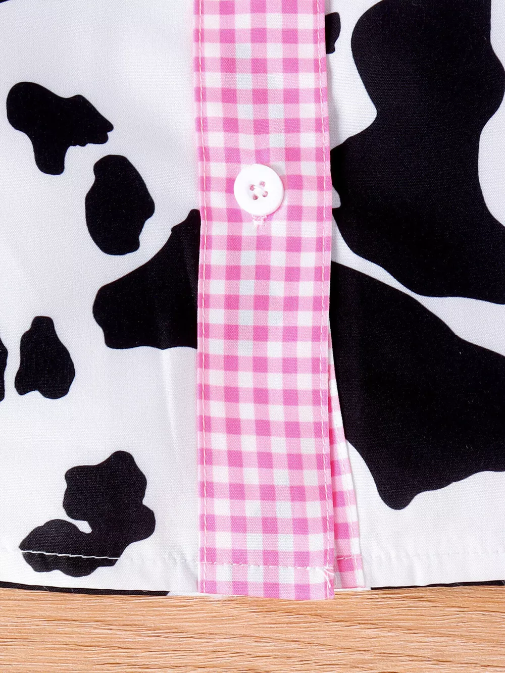 Children's Cow Print Ruffle Trim Top and Denim Shorts Set, image 4