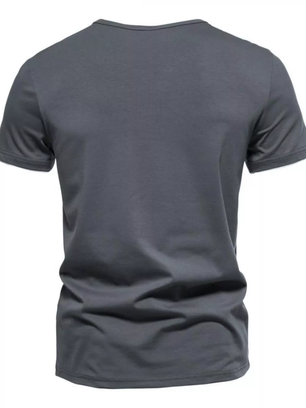 Men's Plus Size Slim Fit Notched Casual T-Shirt, image 8