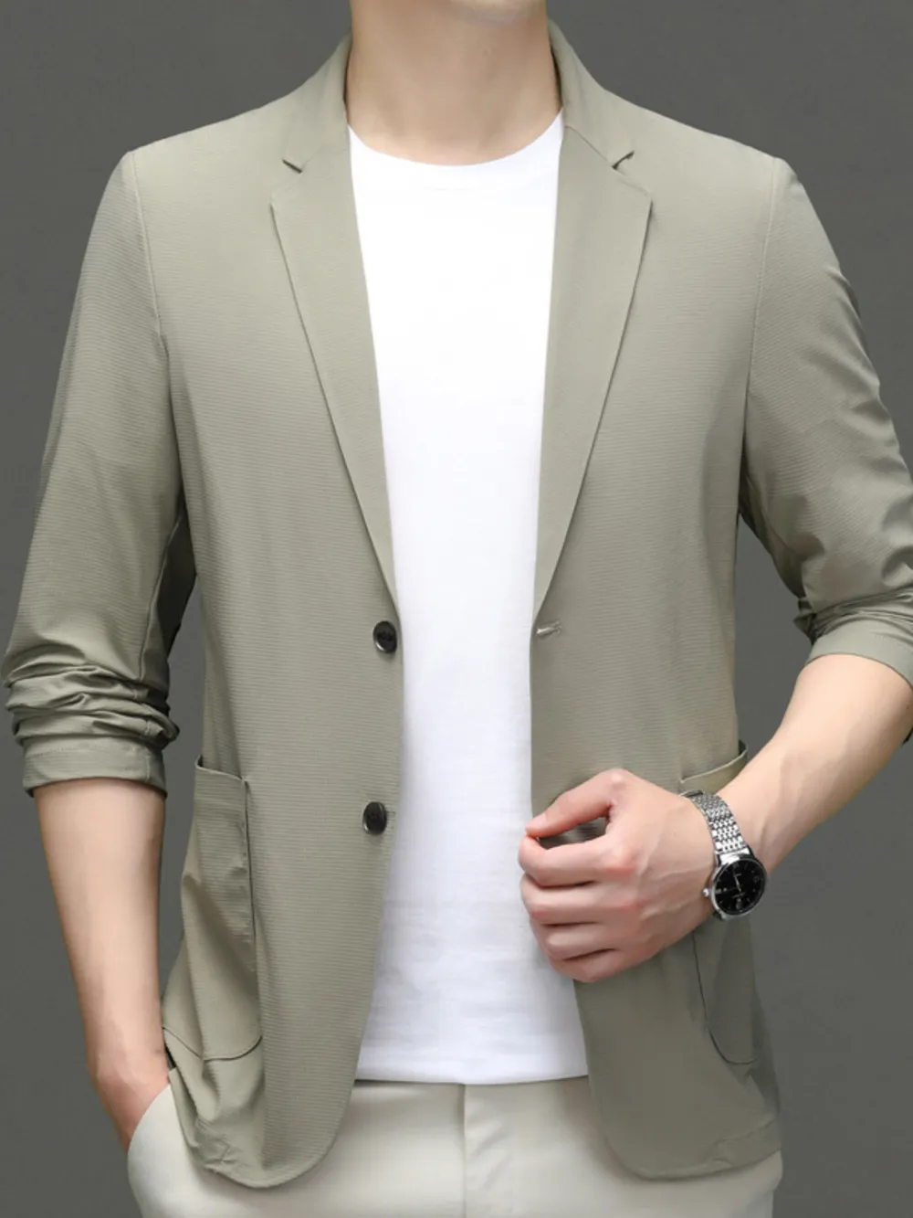 Men's Button Up Long Sleeve Blazer, image 4