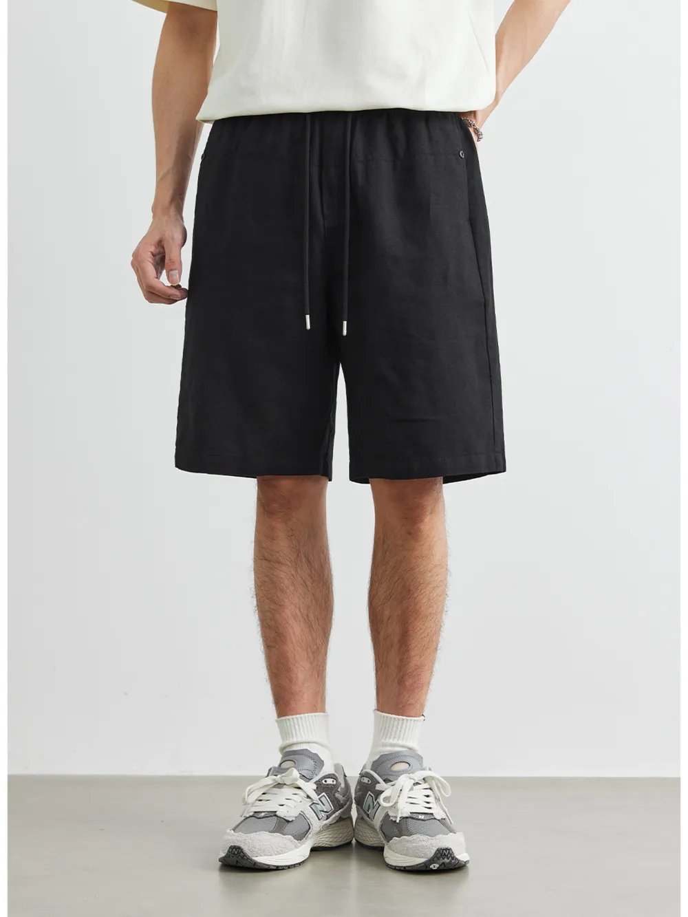 Men's Plus Size Drawstring Pocketed Shorts
