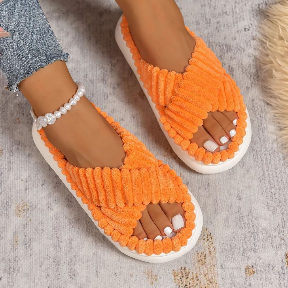 Crisscross Open Toe Platform Slippers, image 22