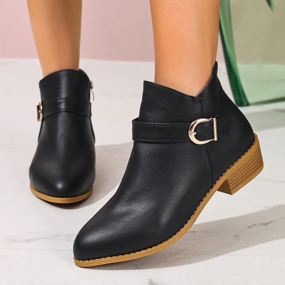 Point Toe Block Heels Boots, image 2