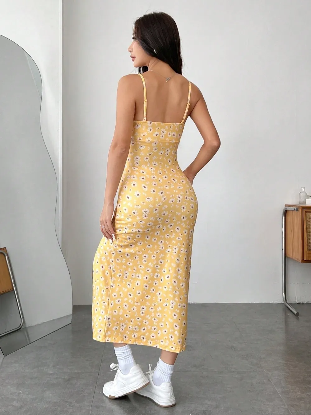 Slit Bodice Midi Cami Dress, image 8