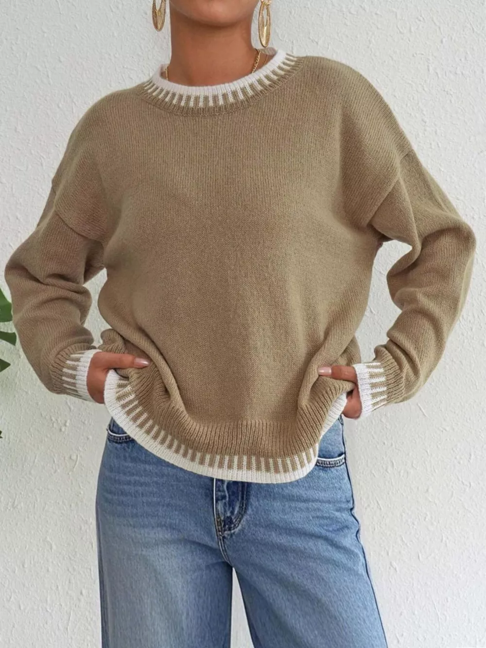 Relaxed Fit Long Sleeve Sweater, image 2