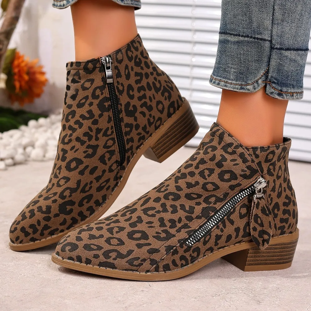 Point Toe Block Heels Boots, image 8
