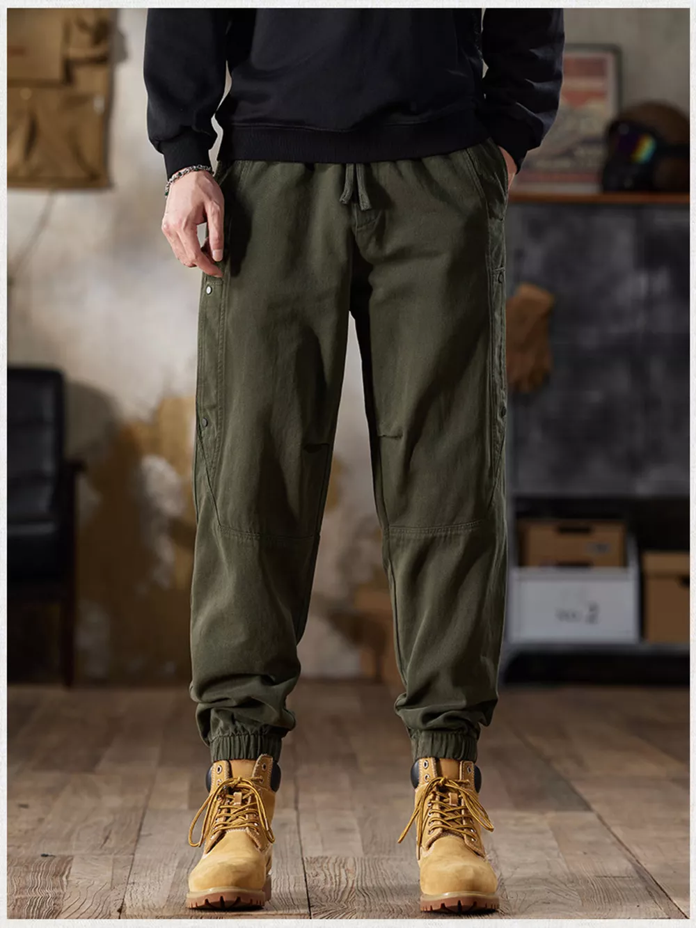 Men's Full Size Casual Drawstring Cargo Joggers Plus Size, image 9