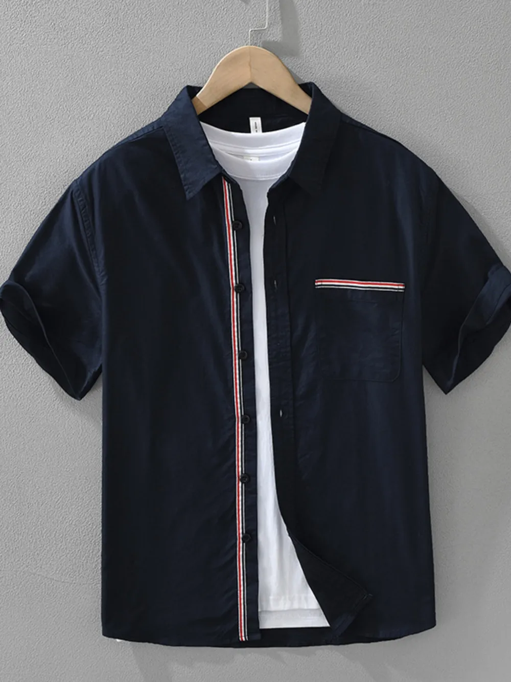 Men's Plus Size Button Up Short Sleeve Shirt