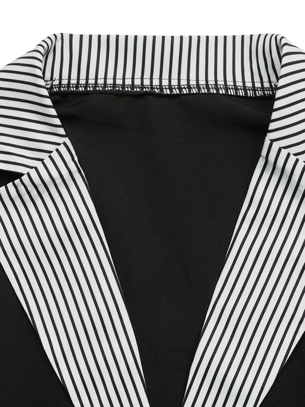 Contrast Striped Lapel Collar Blazer, image 7