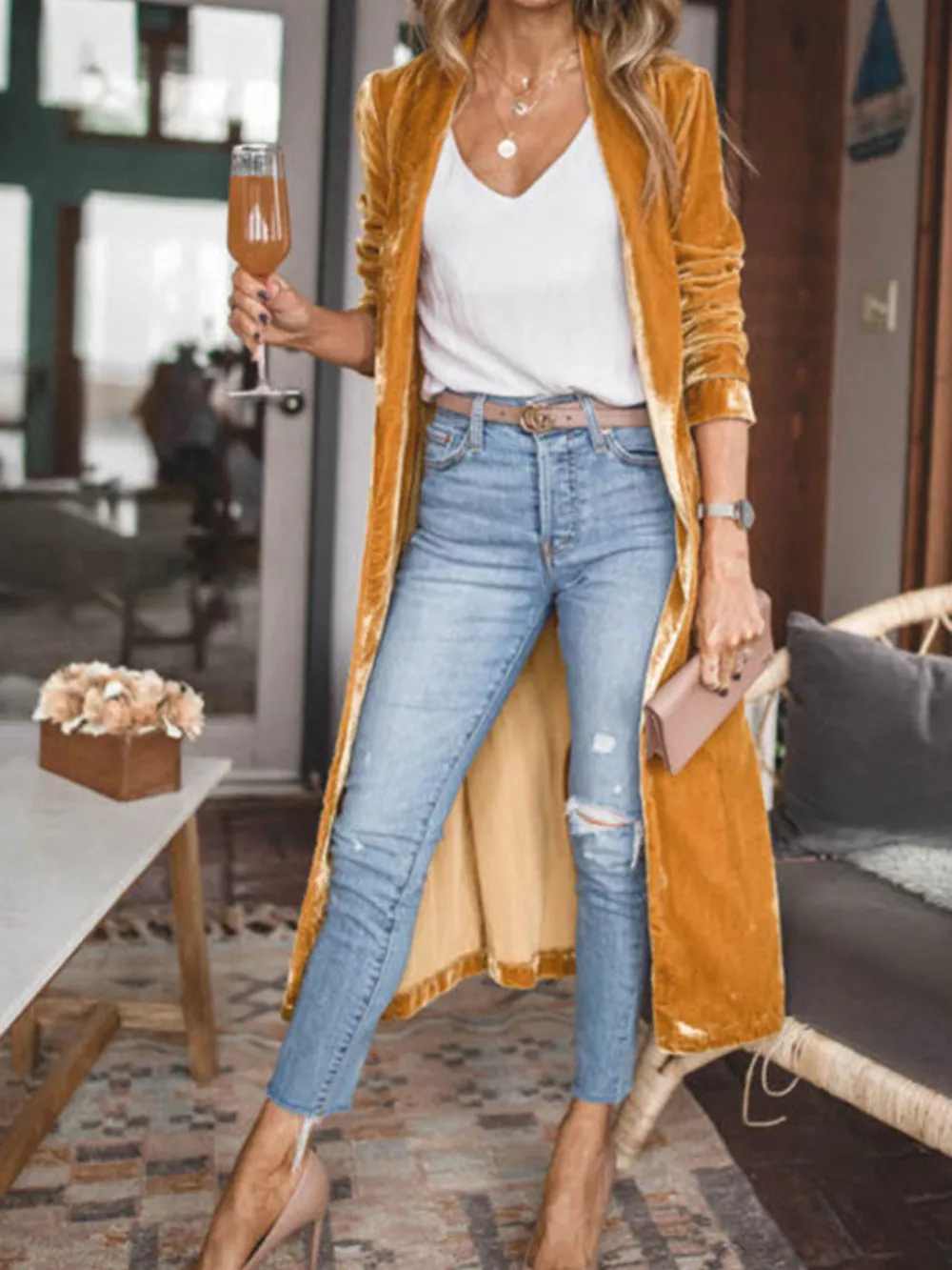 Open Front Long Sleeve Longline Cardigan, image 24