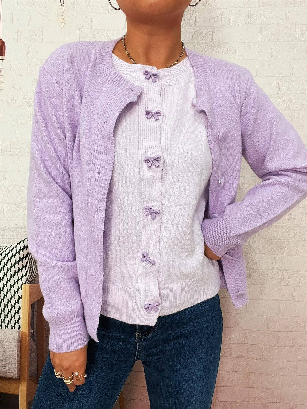 Button-Up Long Sleeve Cardigan, image 21