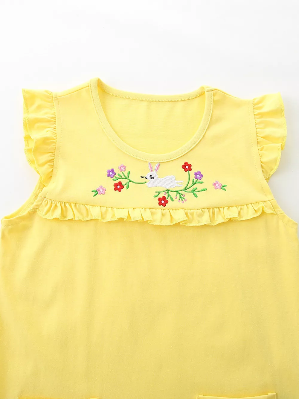 Children's Floral Embroidered Top and Printed Shorts Set, image 3