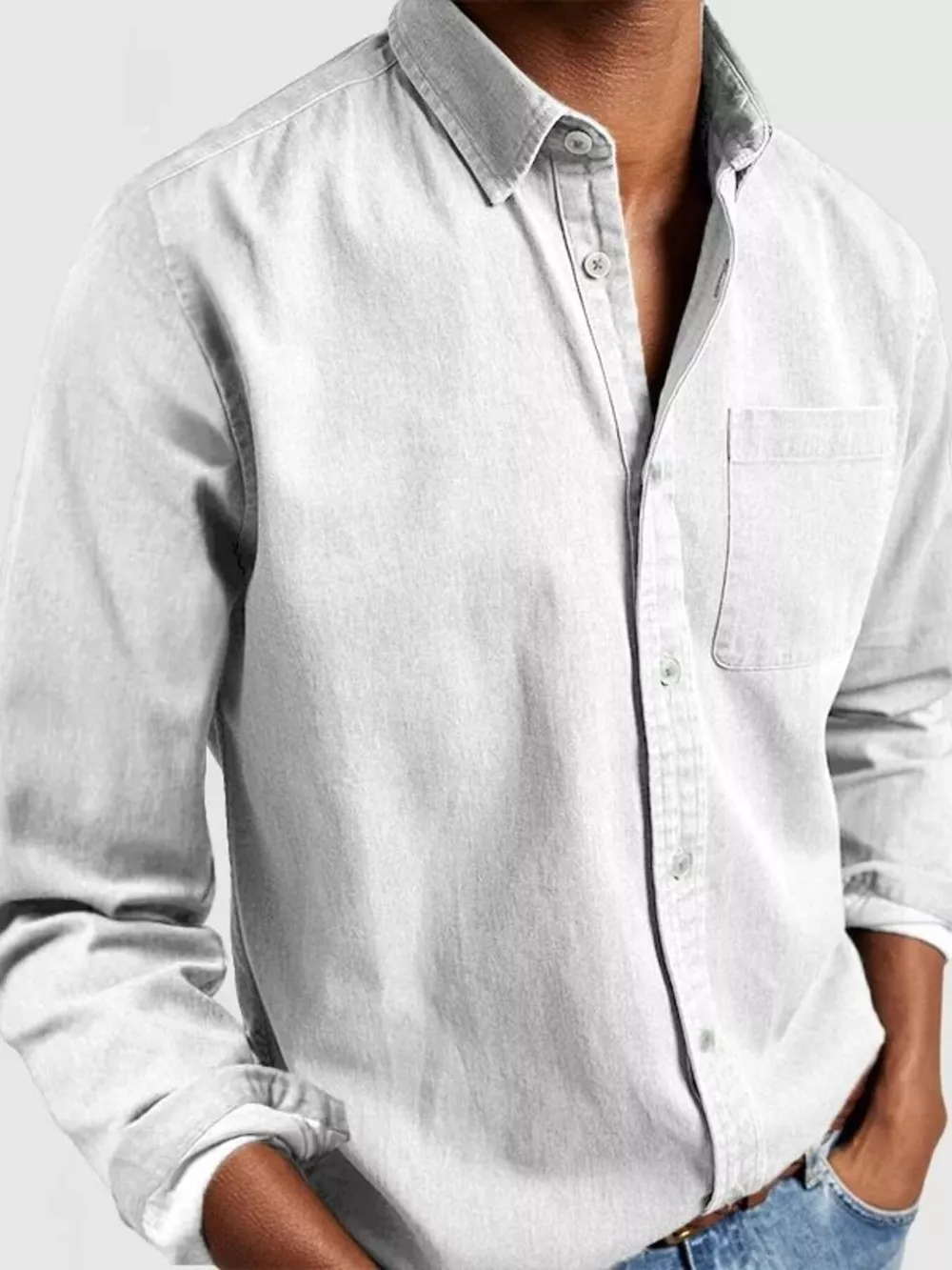 Men's Full Size Button Up Long Sleeve Shirt Plus Size, image 10
