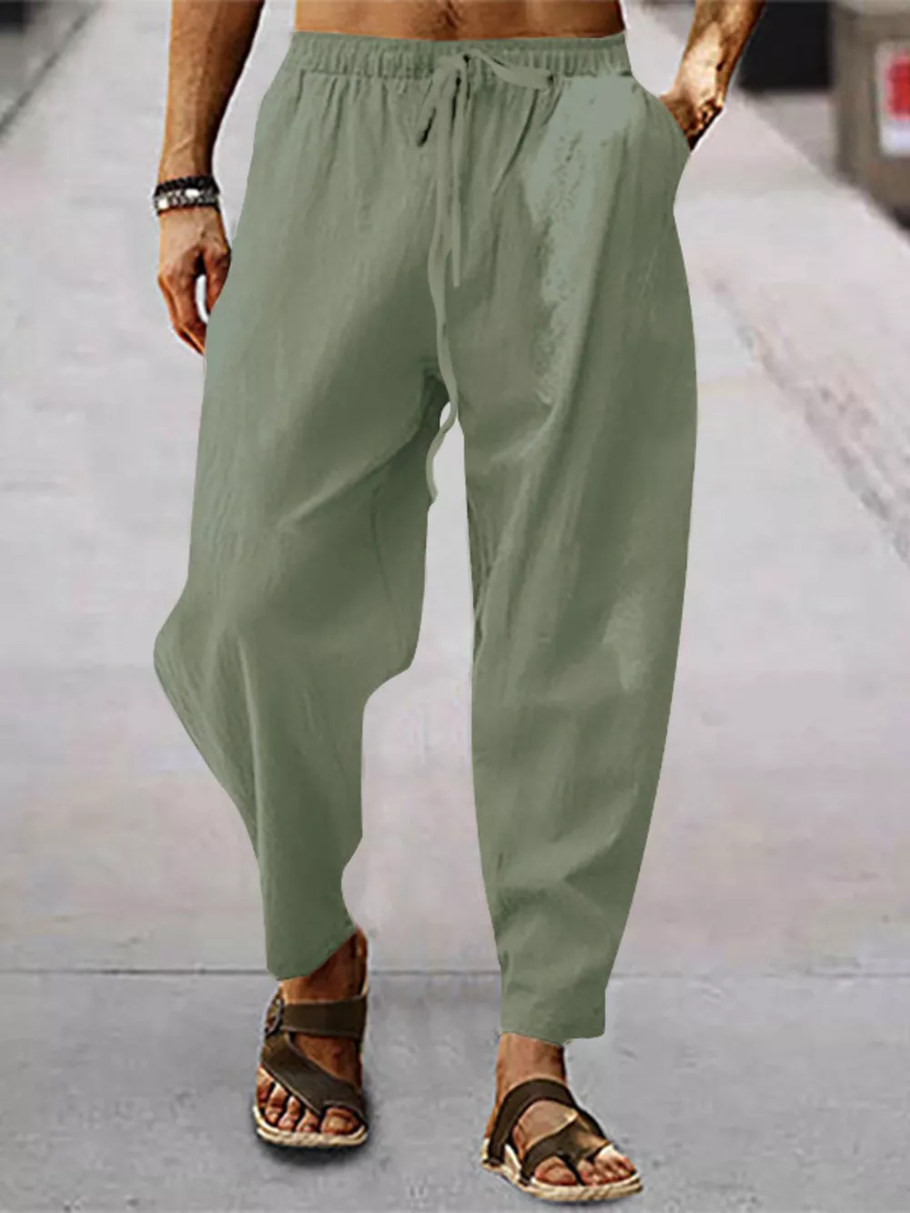 Men's Full Size Drawstring Wide Leg Pants Plus Size, image 5