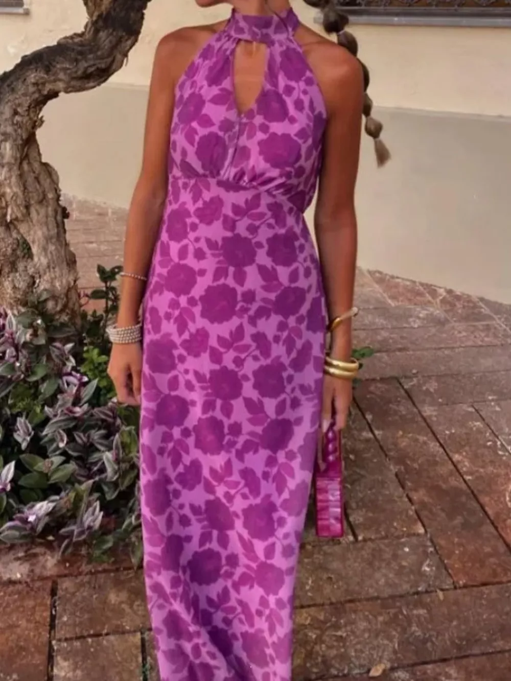 Cutout Detail Sleeveless Maxi Dress, image 3