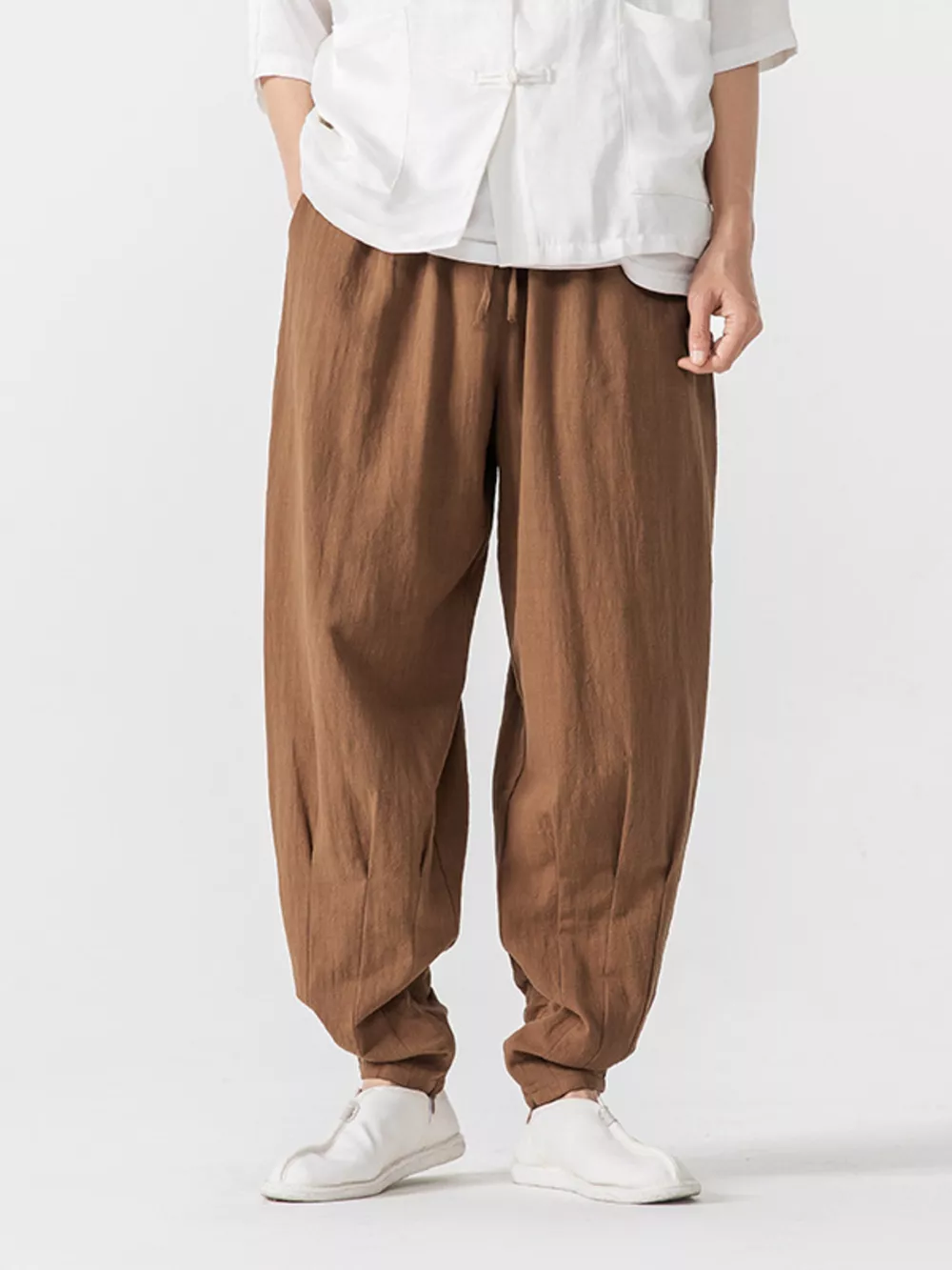 Men's Plus Size Loose Fit Harem Pants, image 3