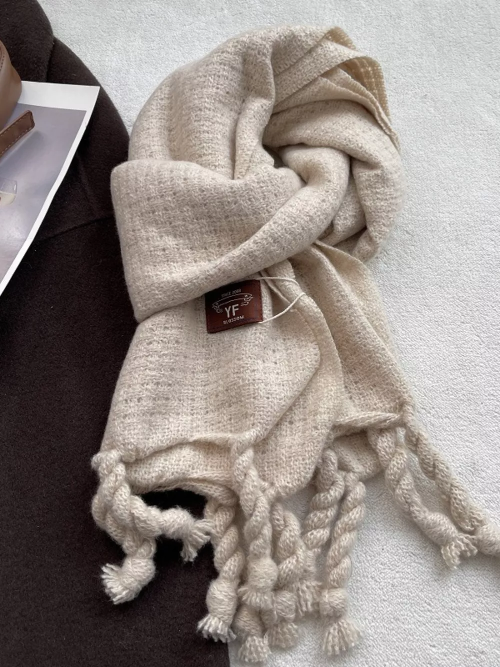 Knitted Tassel Scarf, image 2