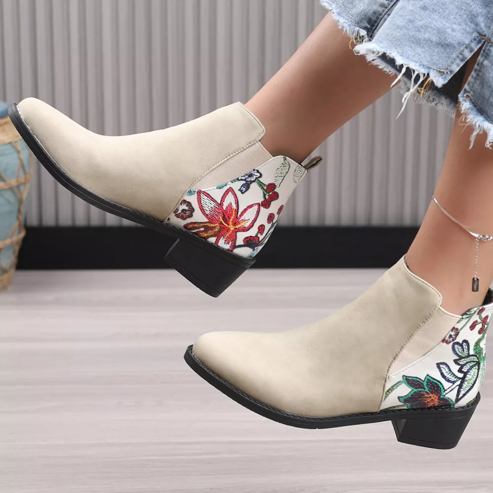 Point Toe Block Heels Ankle Boots, image 19