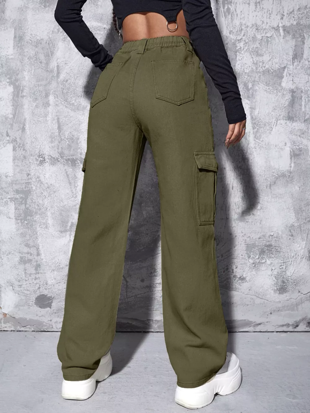 High-Waisted Cargo Jeans, image 21