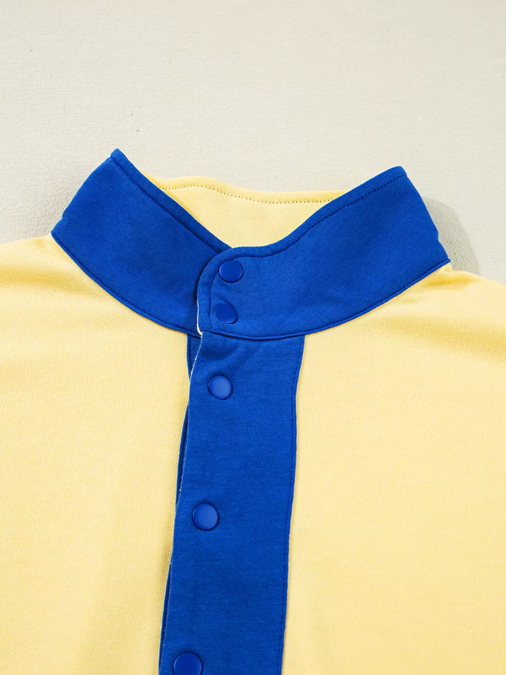 Color Block Patchwork Half Button Top and Shorts 2pcs Set, image 9