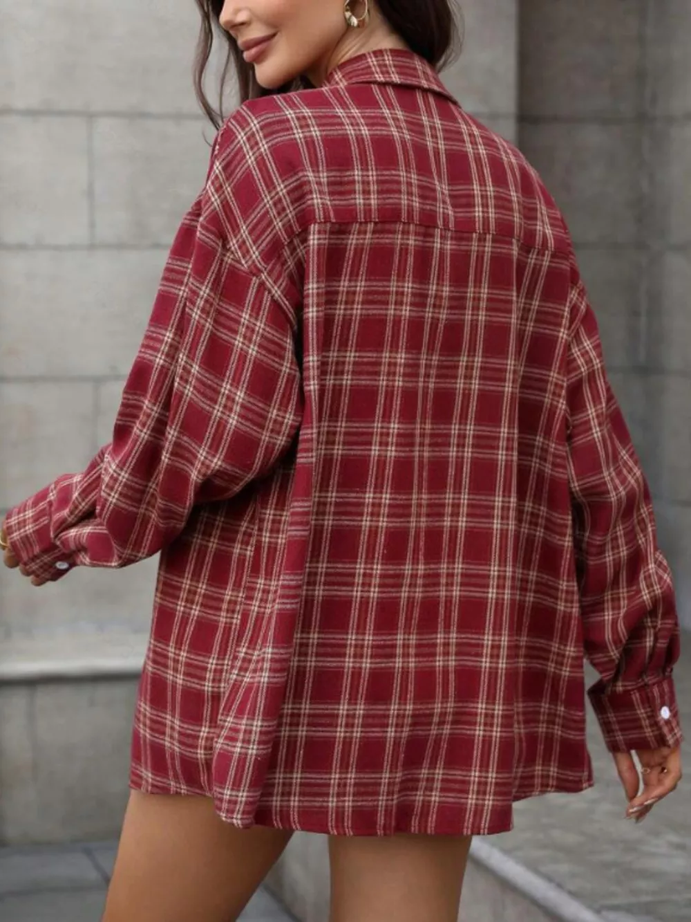 Plaid Button-Down Long Sleeve Shirt, image 5
