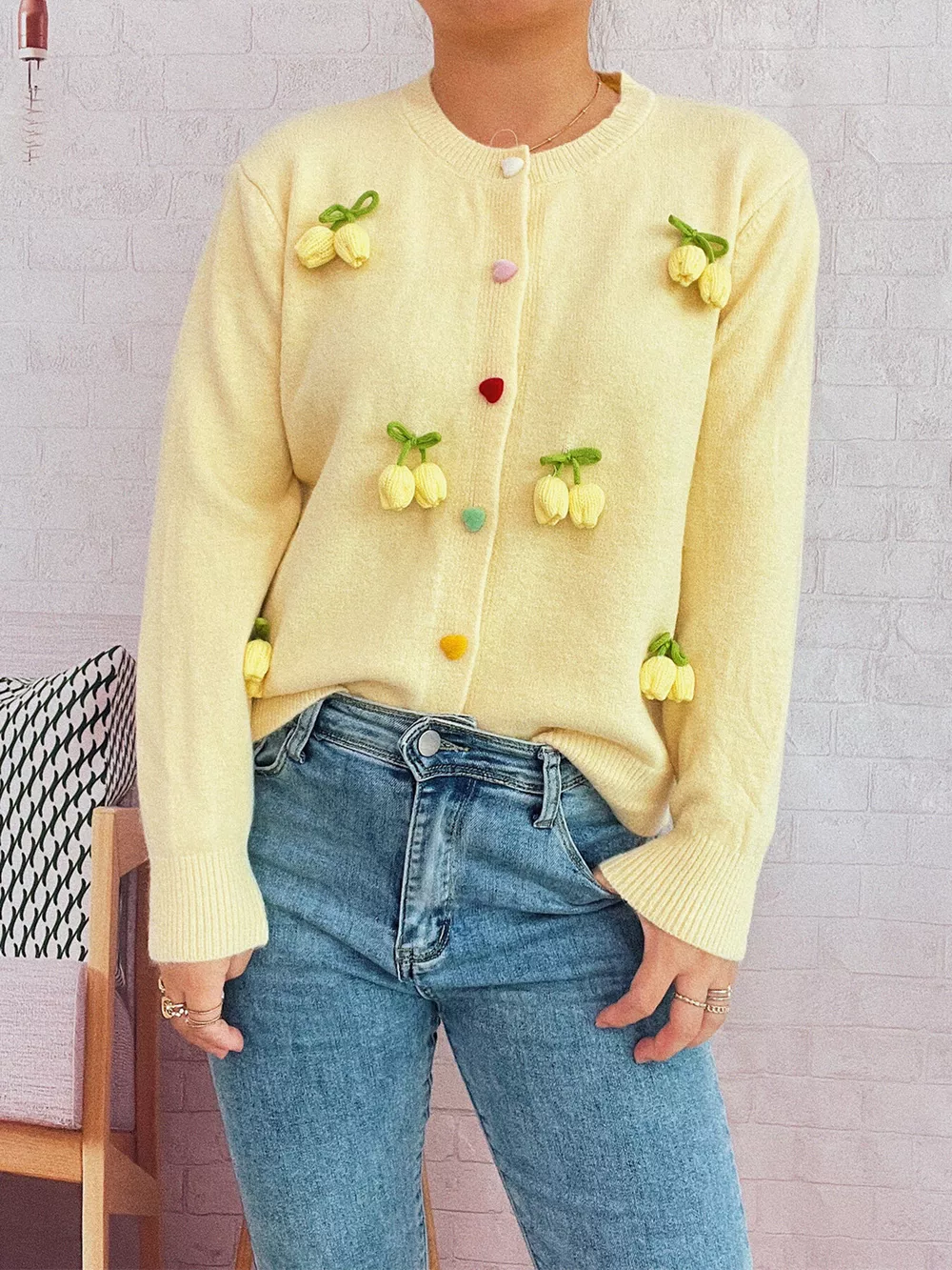 Flower Button Up Long Sleeve Cardigan, image 24