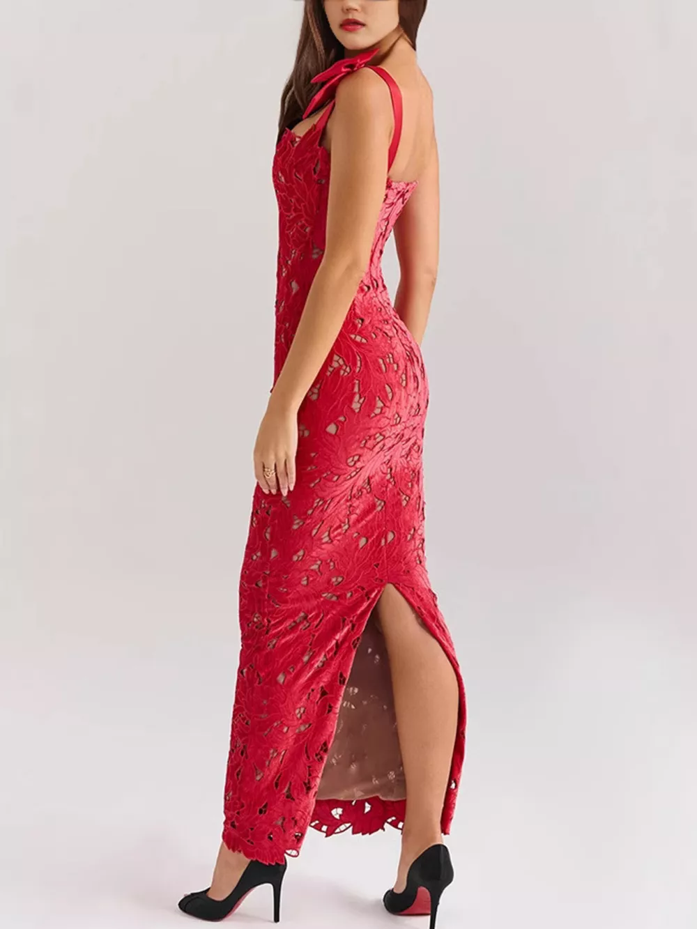 Slit Tie Shoulder Maxi Dress, image 10