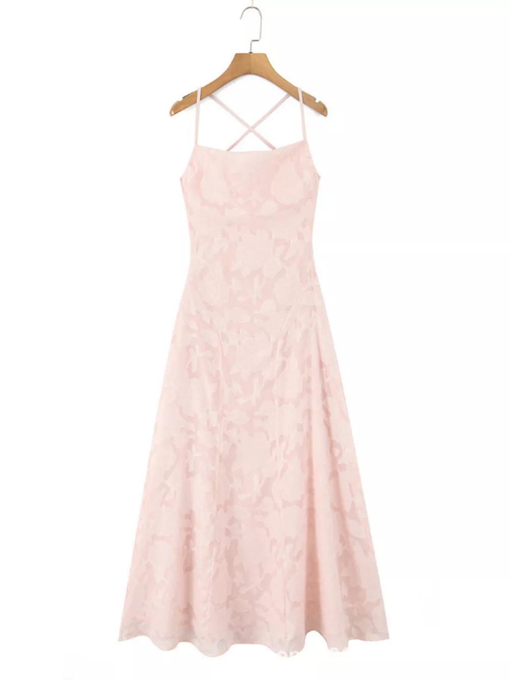 Lace Up Back Spaghetti Strap Maxi Dress, image 5
