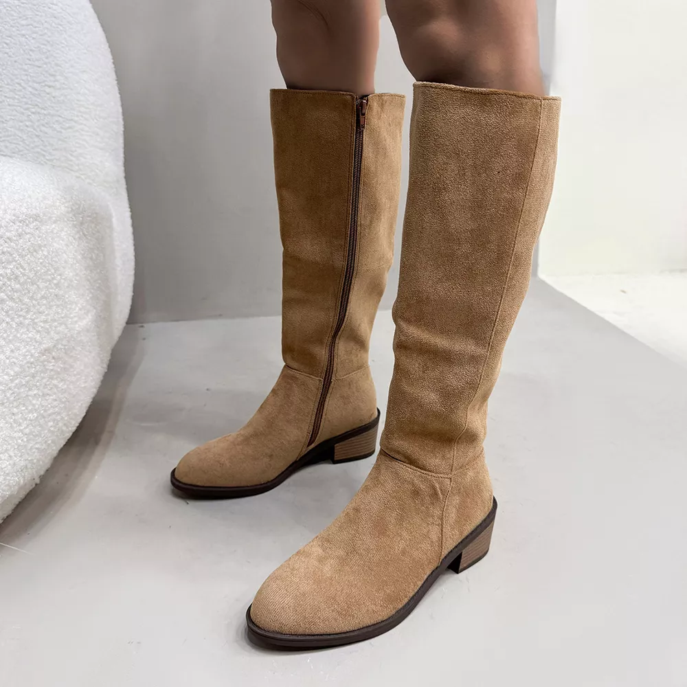 Round Toe Block Heels Boots, image 6