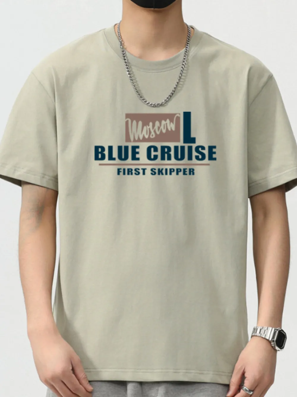 Men's Plus Size Letter Round Neck Short Sleeve T-Shirt, image 4